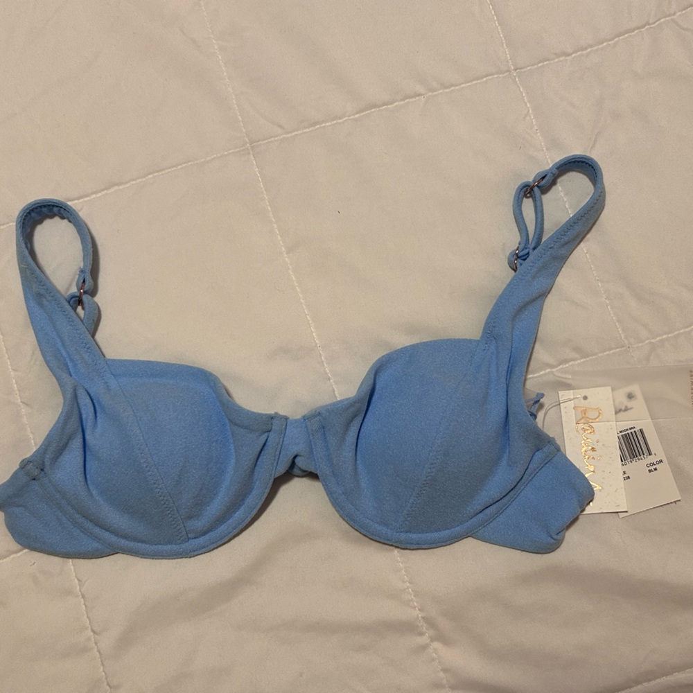 Light Blue Underwire Bikini Top - Solid Seafoam Blue